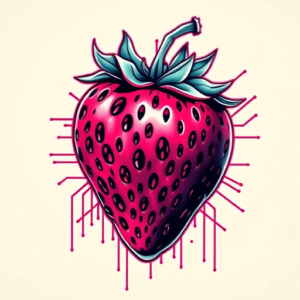 Cyberpunk Strawberry Tattoo