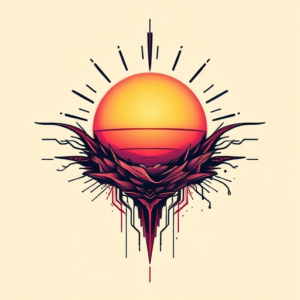 Cyberpunk Sunset Tattoo