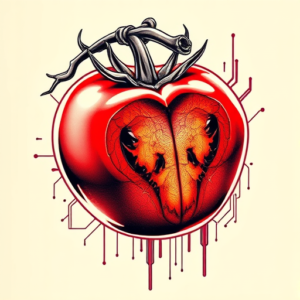 Cyberpunk Tomato Tattoo