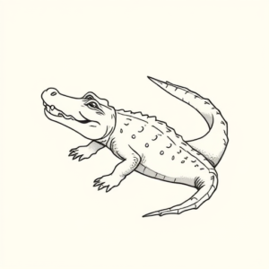 Dainty Alligator Tattoo