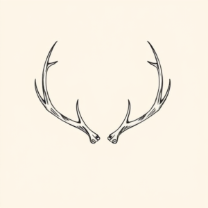 Dainty Antler Tattoo