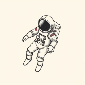 Dainty Astronaut Tattoo