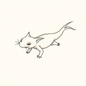 Dainty Axolotl Tattoo