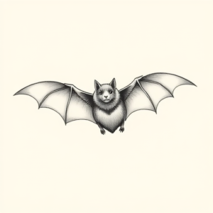 Dainty Bat Tattoo