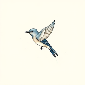 Dainty Bluebird Tattoo
