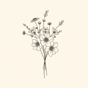 Dainty Bouquet Tattoo