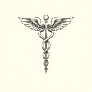 Dainty Caduceus Tattoo