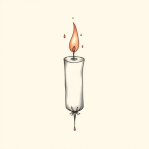 Dainty Candle Tattoo
