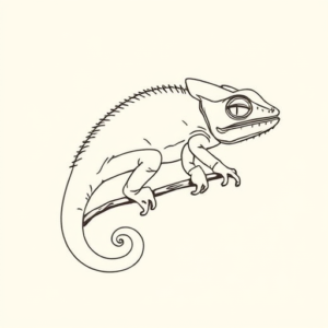 Dainty Chameleon Tattoo