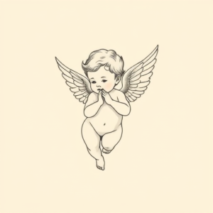 Dainty Cherub Tattoo