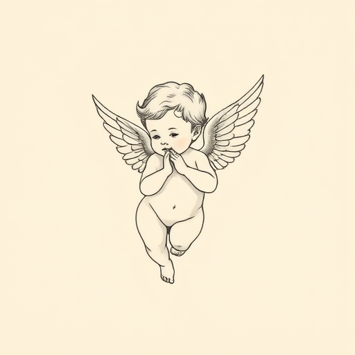 Dainty Cherub Tattoo