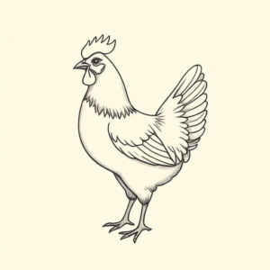 Dainty Chicken Tattoo
