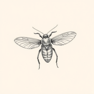 Dainty Cicada Tattoo