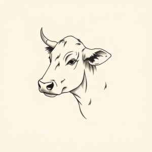 Dainty Cow Tattoo