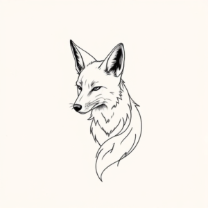 Dainty Coyote Tattoo