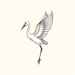 Dainty Crane Tattoo