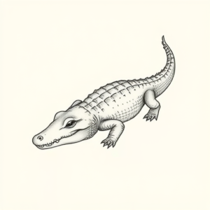 Dainty Crocodile Tattoo