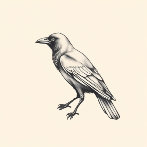 Dainty Crow Tattoo