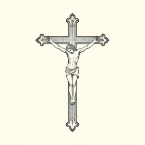 Dainty Crucifix Tattoo