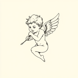Dainty Cupid Tattoo