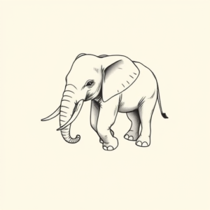 Dainty Elephant Tattoo
