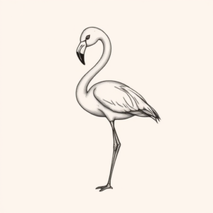 Dainty Flamingo Tattoo