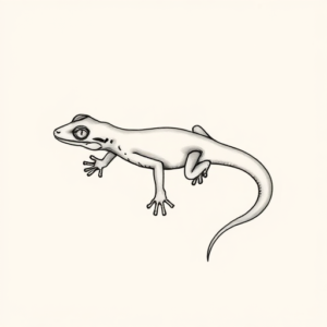 Dainty Gecko Tattoo