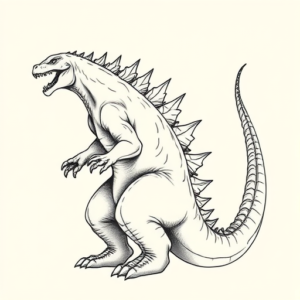 Dainty Godzilla Tattoo