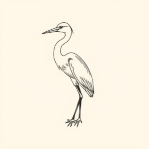 Dainty Heron Tattoo