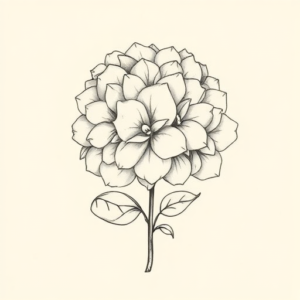 Dainty Hydrangea Tattoo