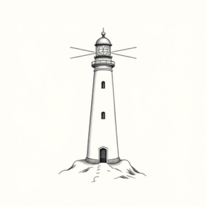 Dainty Lighthouse Tattoo