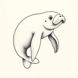Dainty Manatee Tattoo