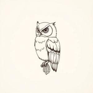 Dainty Owl Tattoo