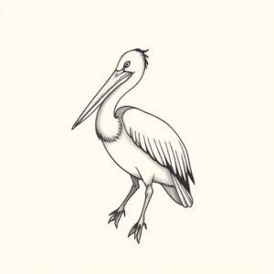 Dainty Pelican Tattoo