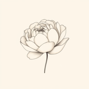 Dainty Peony Tattoo