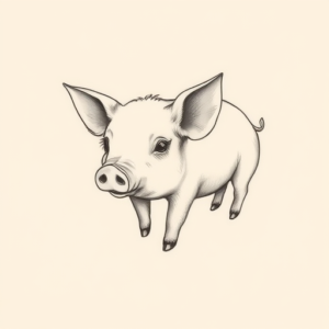 Dainty Pig Tattoo