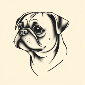 Dainty Pug Tattoo