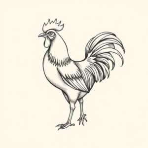 Dainty Rooster Tattoo