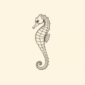 Dainty Seahorse Tattoo