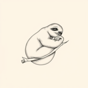 Dainty Sloth Tattoo