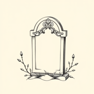 Dainty Tombstone Tattoo