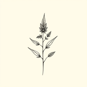 Dainty Weed Tattoo