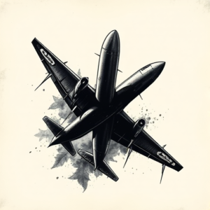 Dark Art Airplane Tattoo