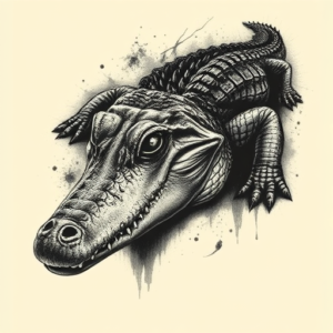 Dark Art Alligator Tattoo