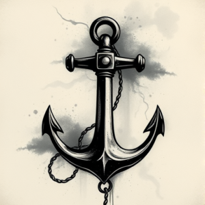 Dark Art Anchor Tattoo