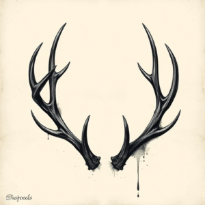 Dark Art Antler Tattoo