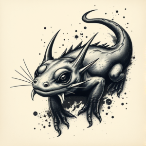 Dark Art Axolotl Tattoo