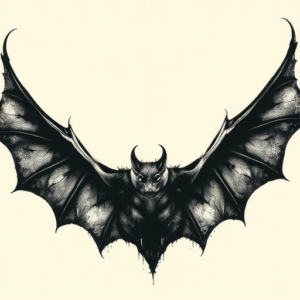 Dark Art Bat Tattoo