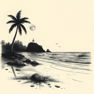 Dark Art Beach Tattoo