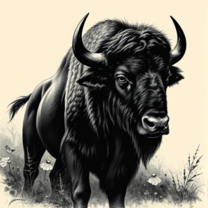 Dark Art Bison Tattoo